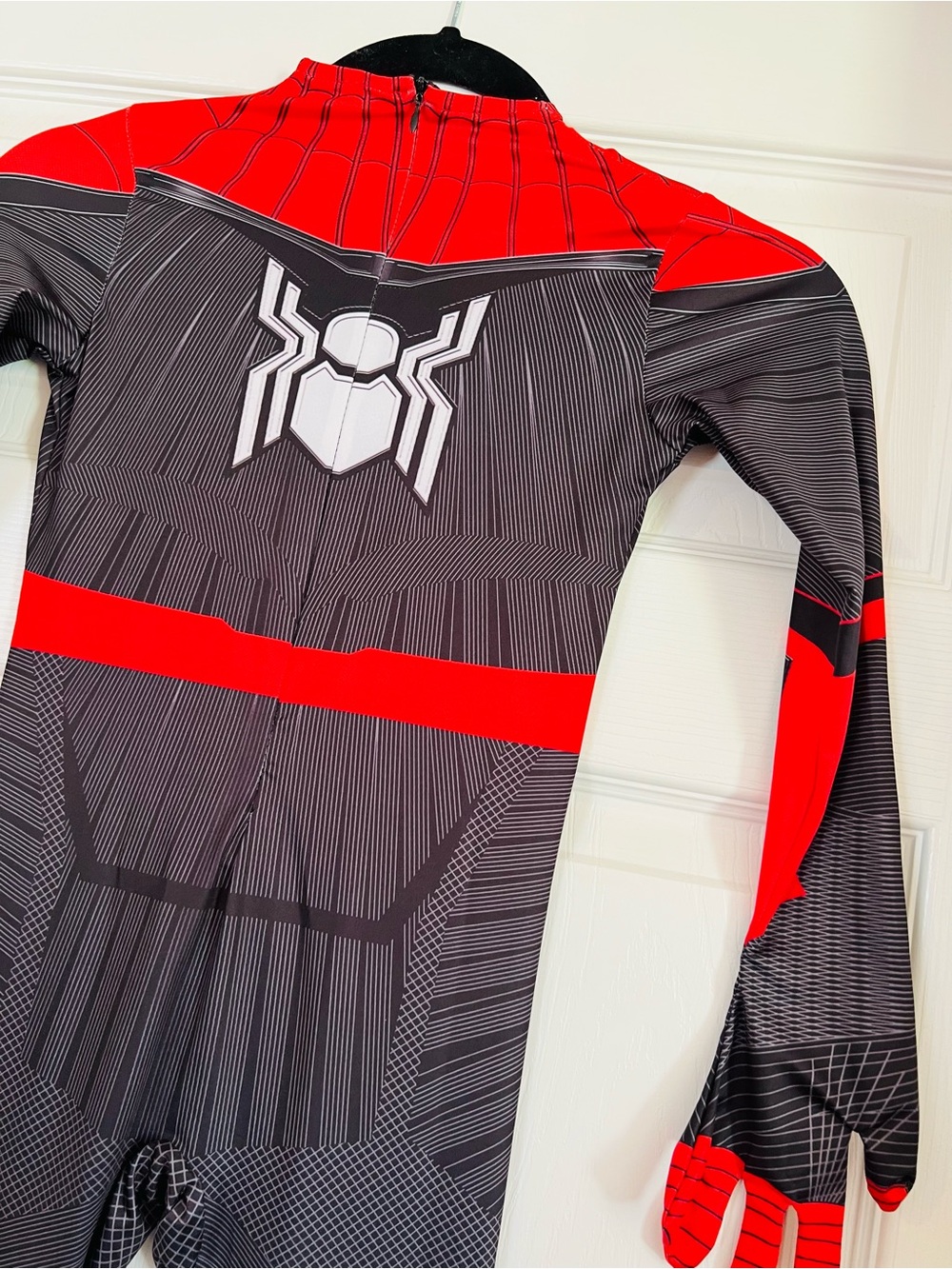 Marvel Spider-Man Kids Red & Black Costume Full Body Suit & Mask, Size S - Picture 10 of 16